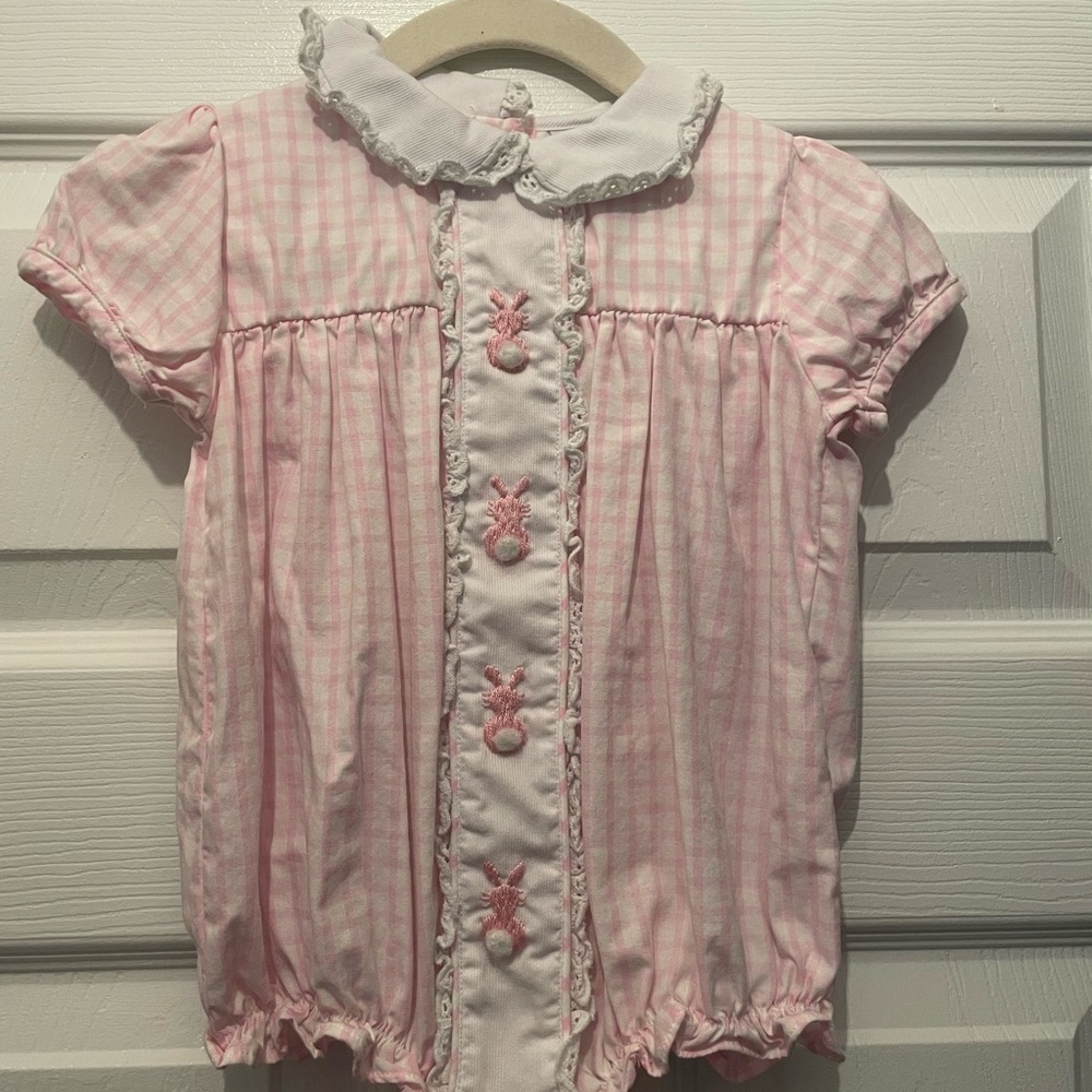 Pink Gingham Bubble with Bunny Accents